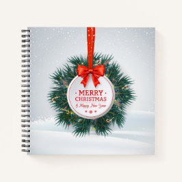 Cuaderno Navidades de Ornamentos de hojas verdes | Portátil