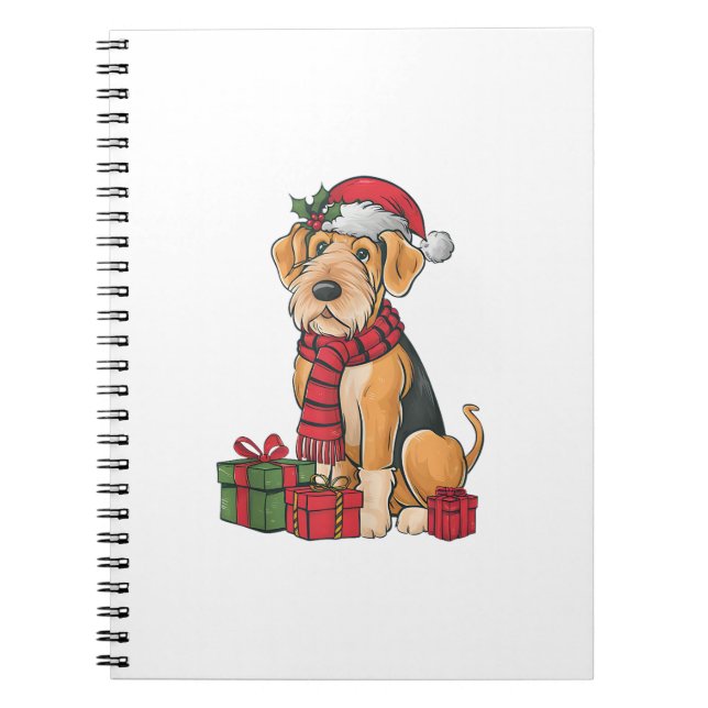 Cuaderno Navidades de Perro Airedale Terrier Fiestas de San (Frente)