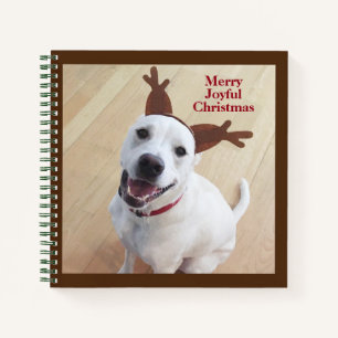 Cuaderno Navidades de Perro de Cachorro Blanco Ridículo y S