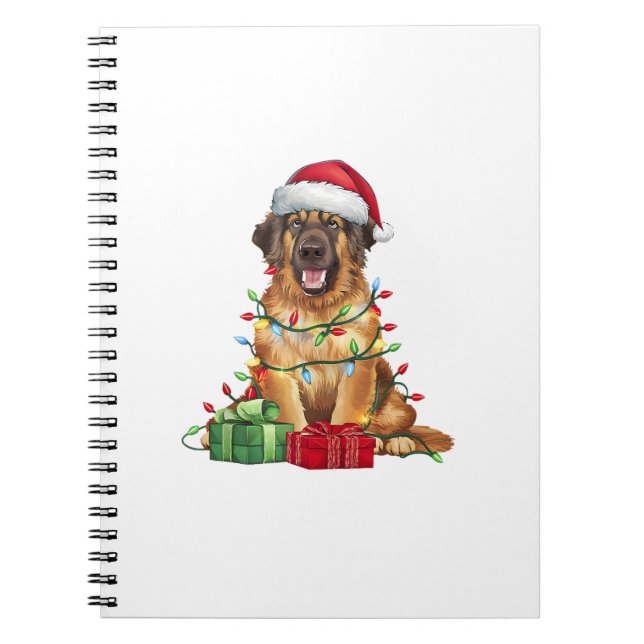 Cuaderno Navidades de perros de Santa Hat Leonberger (Frente)