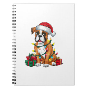 Cuaderno Navidades de perros del Boxer de Santa Hat Lughing