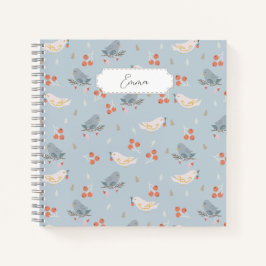 Cuaderno Navidades de personalizable Aves Patrón sin Marea