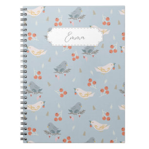 Cuaderno Navidades de personalizable Aves Patrón sin Marea