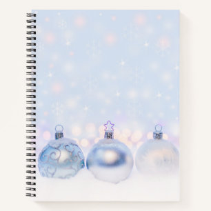 Cuaderno Navidades de plata festividad golpean la nieve