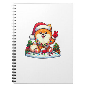 Cuaderno Navidades de Pomerania, mano de paz divertida, ilu