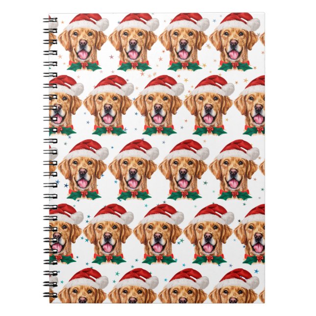 Cuaderno Navidades de raza de perro de Golden Retriever (Frente)