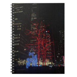 Cuaderno Navidades de renos alumbran Nueva York Manhattan
