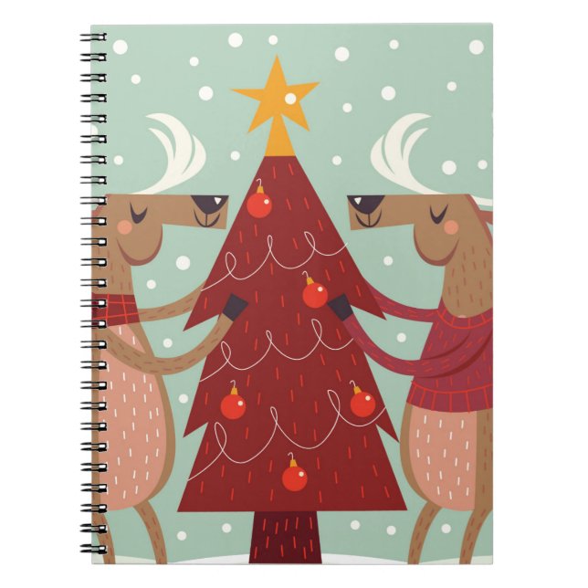 Cuaderno Navidades de renos de época (Frente)