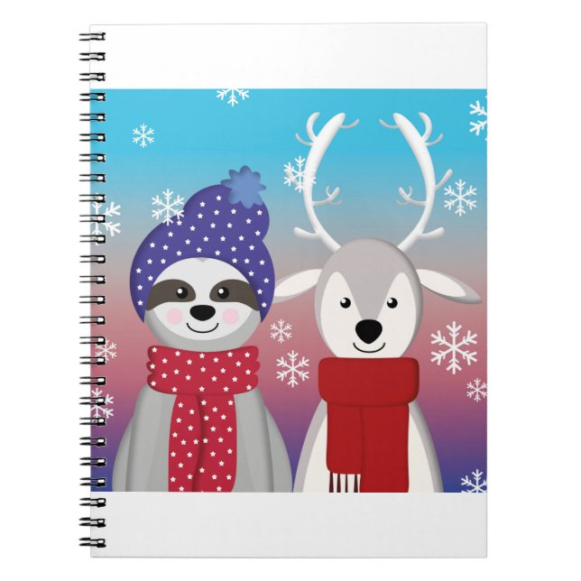 Cuaderno navidades de renos perezosos (Frente)