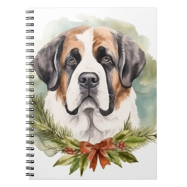 Cuaderno Navidades de San Bernardo Wreath Pup festivo (Frente)