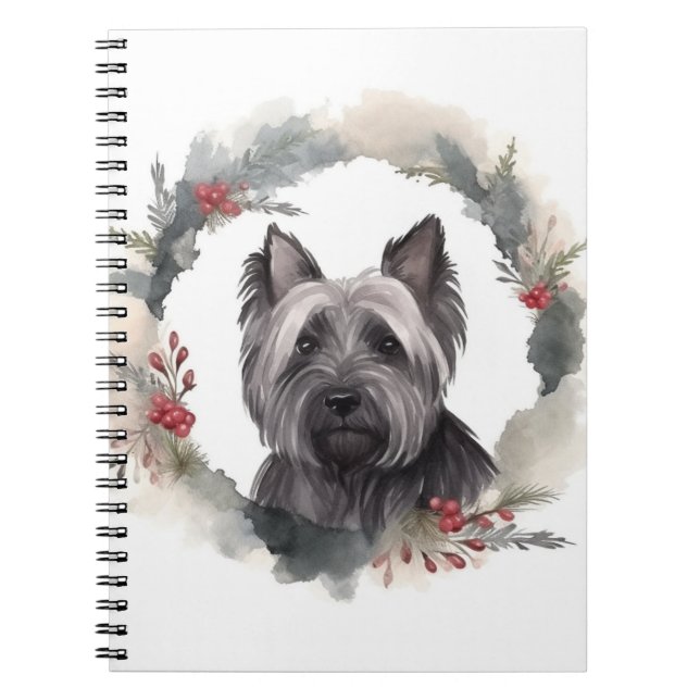 Cuaderno Navidades de Skye Terrier escribieron presentación (Frente)