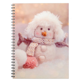 Cuaderno Navidades de Snowman color rosa y blanco
