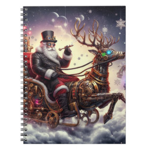 Cuaderno Navidades de steampunk de Santa/Reindeer/invierno