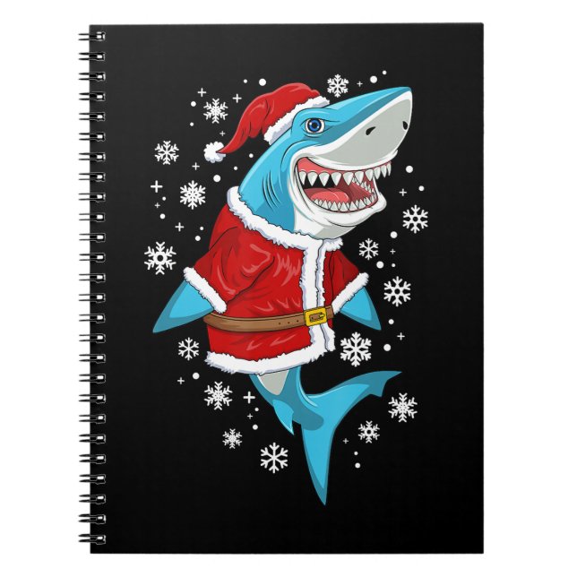 Cuaderno Navidades de tiburones dan a niños Santa Sharkmas  (Frente)