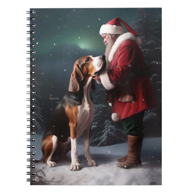 Cuaderno Navidades de Treeing Walker Coonhound Santa Claus (Frente)