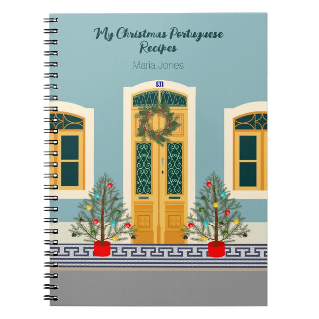 Cuaderno Navidades de vacaciones Casa festiva portuguesa (Frente)