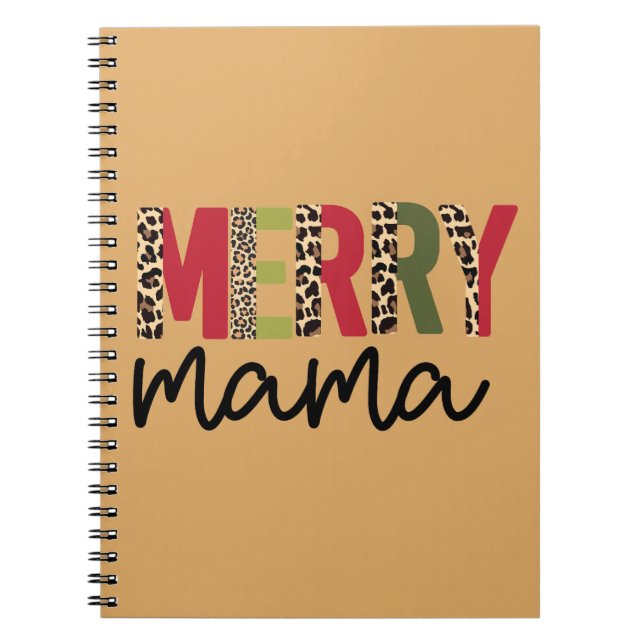 Cuaderno Navidades de vacaciones "Merry Mama" de moda (Frente)