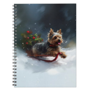 Cuaderno Navidades de Yorkshire Terrier en invierno