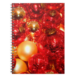 Cuaderno Navidades Decoración de vidrio rojo Baubles