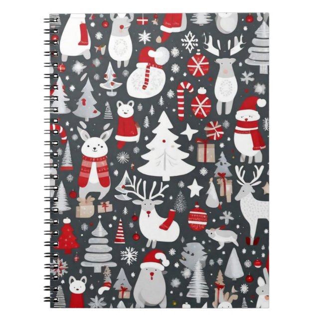 Cuaderno Navidades decoran santa arboles de nieve con decor (Frente)