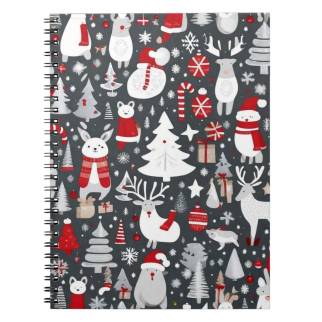 Cuaderno Navidades decoran santa arboles de nieve con decor (Frente)