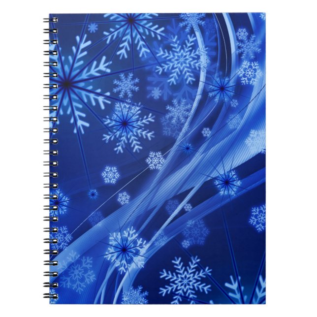 Cuaderno Navidades del Blue Winter Snowflakes (Frente)