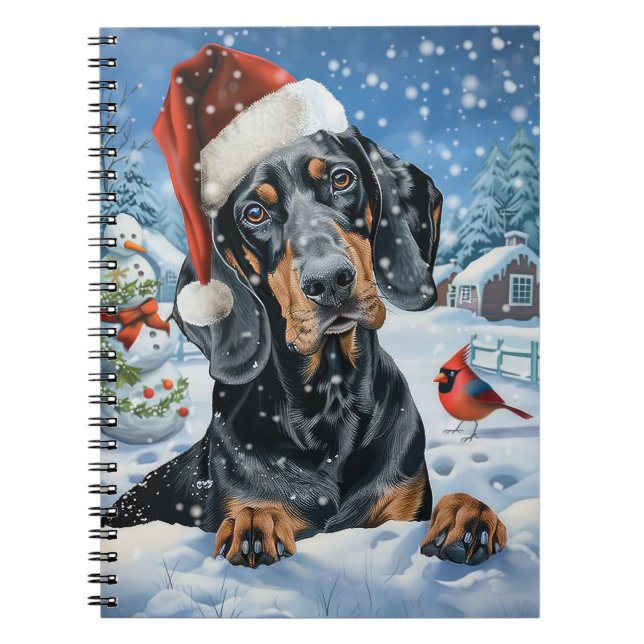 Cuaderno Navidades del Bluetick Coonhound Dog Winter Wonder (Frente)