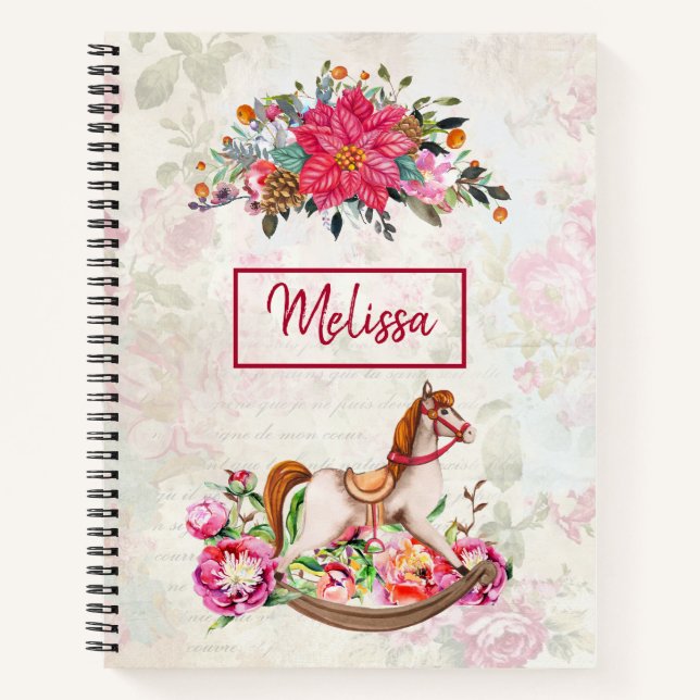 Cuaderno Navidades del caballo rocoso victoriano y de la Po (Anverso)