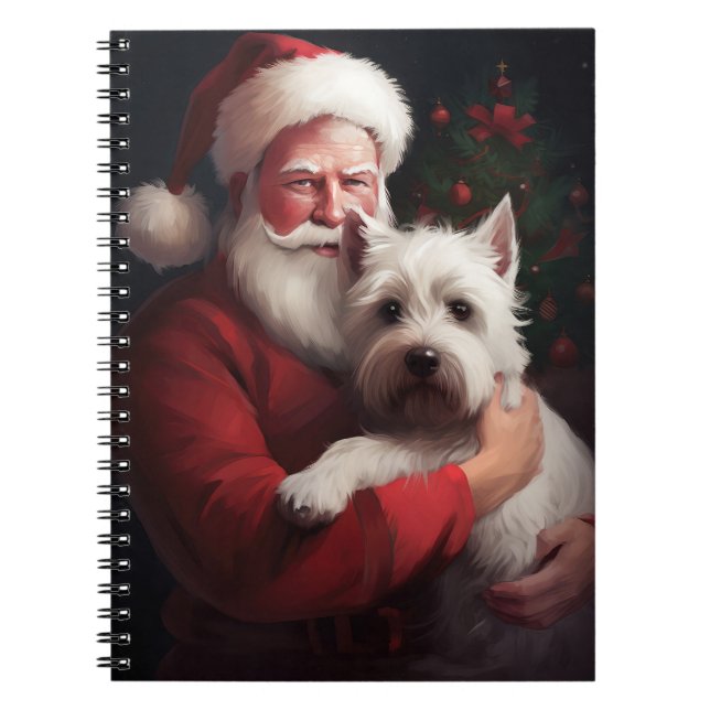 Cuaderno Navidades del West Highland White Terrier Santa Cl (Frente)