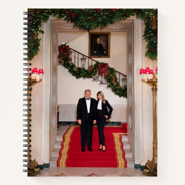 Cuaderno Navidades detienen al presidente Donald Trump y Me (Anverso)