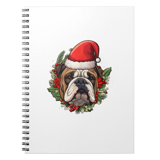 Cuaderno Navidades divertidos Bulldog inglés (Frente)