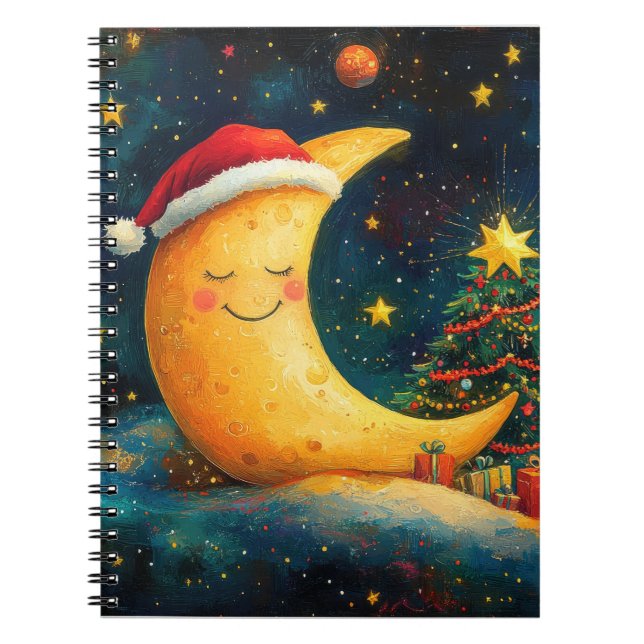 Cuaderno Navidades divertidos celebran la galaxia lunar (Frente)