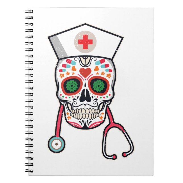 Cuaderno Navidades divertidos Enfermera al reno Santa red p (Frente)