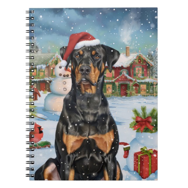 Cuaderno Navidades Doberman Winter Wonderland (Frente)