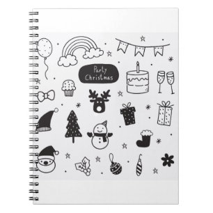 Cuaderno Navidades Doodles Icons Navidades Iconos