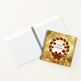 Cuaderno Navidades dorados y rojos escriben con reverencia 