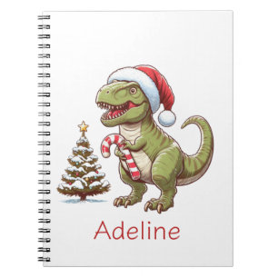 Cuaderno Navidades dulces de caña de caramelo dinosaurio