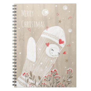 Cuaderno Navidades educados Mitten Snow Kitten Dibujo moder