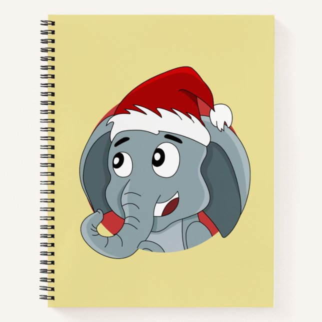 Cuaderno Navidades elefante personalizado portátil (Anverso)