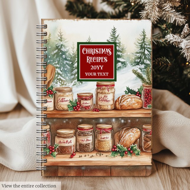 Cuaderno Navidades Elegantes Haciendo Bloc De Notas Para La (Elegant Christmas Baking Notebook For Kitchen)