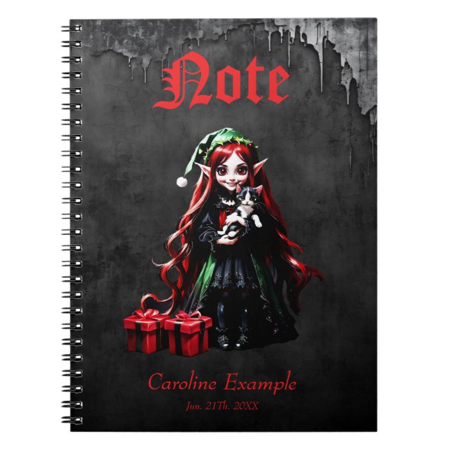 Cuaderno Navidades Elf con Kitten. (Frente)