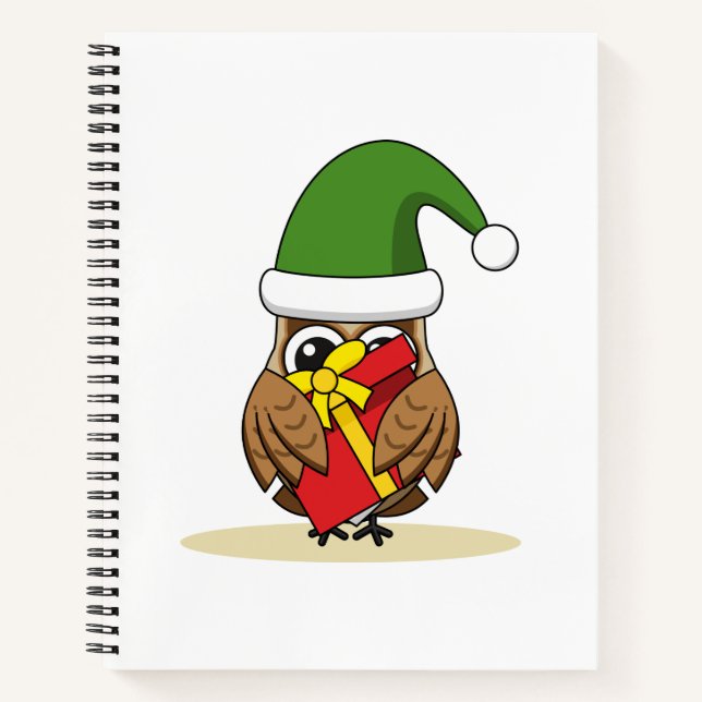 Cuaderno Navidades Elf Owl con presente (Anverso)