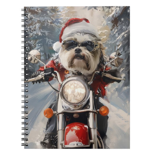 Cuaderno Navidades en motocicleta de Malti Tzu (Frente)