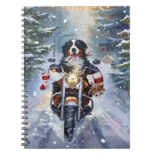 Cuaderno Navidades en motocicleta de Montaña Perro de Berna