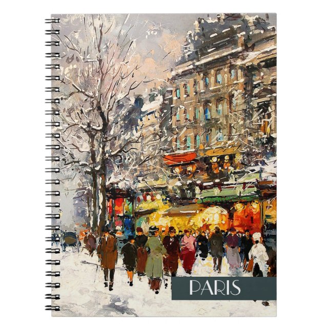 Cuaderno Navidades en París. Portátil de regalo para navida (Frente)