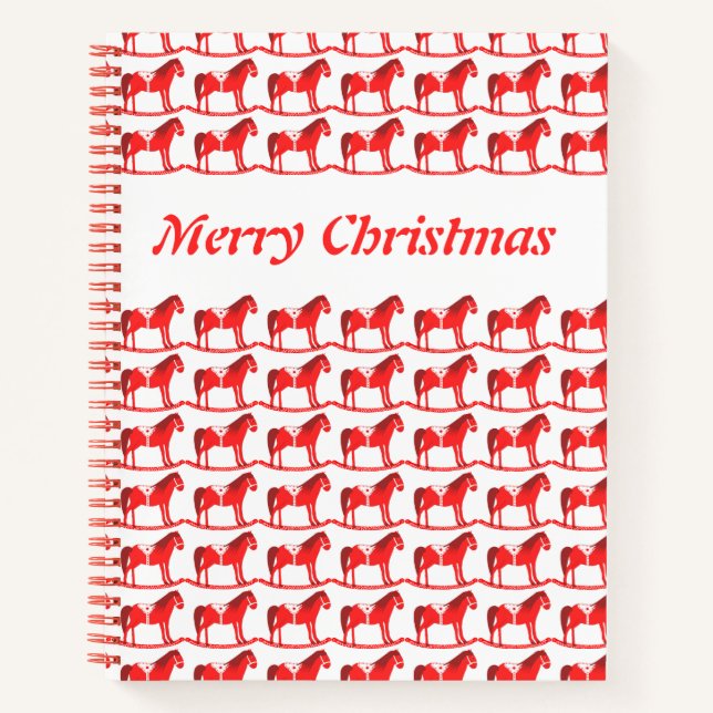 Cuaderno Navidades escandinavos Personalizado de caballos r (Anverso)