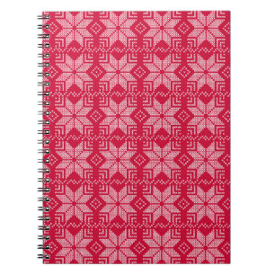 Cuaderno Navidades, escandinavos, rojos, blancos, copos de