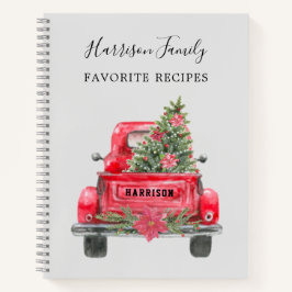 Cuaderno Navidades familiares recetan portátil Vintage Red