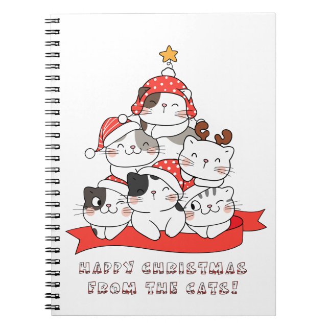 Cuaderno Navidades felices de los gatos (Frente)