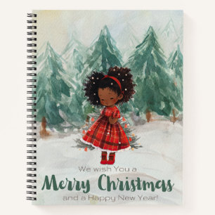 Cuaderno Navidades felices Melanin Mujer Chica negro Sis má
